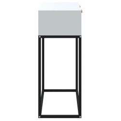 Table console blanc 80x30x75 cm bois d'ingénierie et fer 623930623930