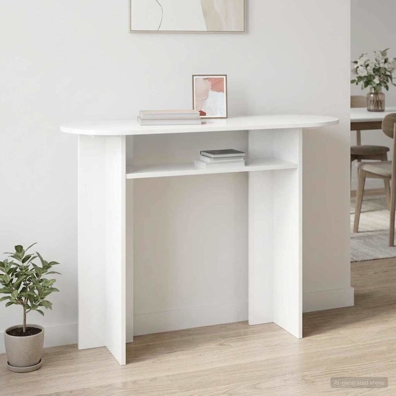 Table console Blanc 100 x 39,5 x 75 cm Bois d'ingénierie 623933623933