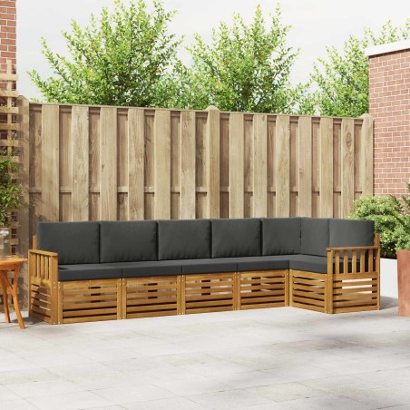 Ensemble de canapé d'angle 6 pcs Naturel et Anthracite 623934623934