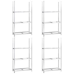 Porte-pneus à 3 niveaux 4 pcs Argenté 110x40x200 cm Acier 623936623936