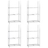 Porte-pneus à 3 niveaux 4 pcs Argenté 110x40x200 cm Acier 623936623936