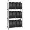 Porte-pneus à 3 niveaux 4 pcs Argenté 110x40x200 cm Acier 623936623936