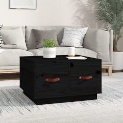 Table basse Noir 60x53x35 cm Bois massif de pin 623937623937