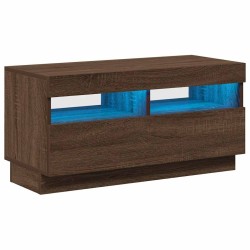 Meuble TV avec lumières LED chêne marron 80x35x40 cm 623939623939