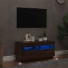 Meuble TV avec lumières LED chêne marron 80x35x40 cm 623939623939