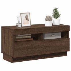 Meuble TV avec lumières LED chêne marron 80x35x40 cm 623939623939