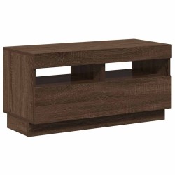 Meuble TV avec lumières LED chêne marron 80x35x40 cm 623939623939