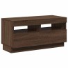 Meuble TV avec lumières LED chêne marron 80x35x40 cm 623939623939