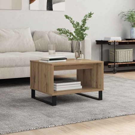 Table basse chêne artisanal 60 x 50 x 40 cm Bois d'ingénierie 623940623940