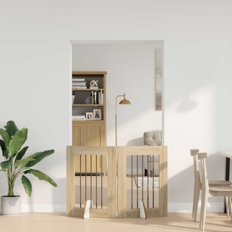 Porte de chien pliable avec supports 2 pcs Chêne Sonoma 623942623942