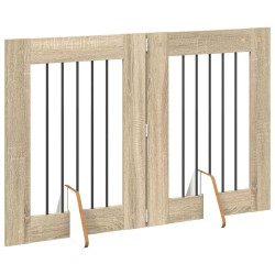 Porte de chien pliable avec supports 2 pcs Chêne Sonoma 623942623942