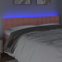 Tête de lit à LED Rose 200x5x78/88 cm Velours 623944623944