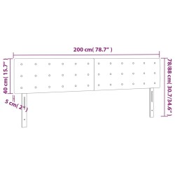 Tête de lit à LED Rose 200x5x78/88 cm Velours 623944623944