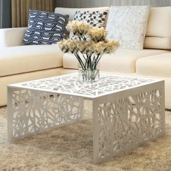 Table basse argentée Design géométrique Aluminium  623949623949