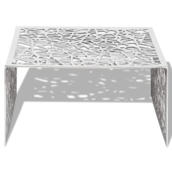 Table basse argentée Design géométrique Aluminium  623949623949