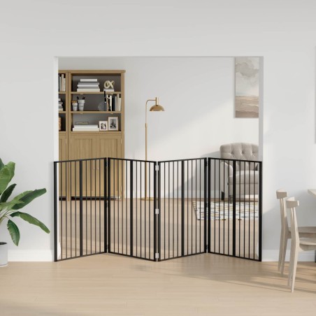 Porte pour chien 4 pcs Noir 80 x 100 cm Acier galvanisé 623950623950