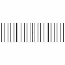 Porte pour chien 4 pcs Noir 80 x 100 cm Acier galvanisé 623950623950