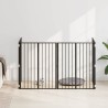 Porte pour chien 4 pcs Noir 80 x 100 cm Acier galvanisé 623950623950