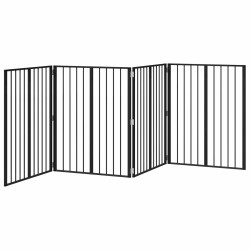 Porte pour chien 4 pcs Noir 80 x 100 cm Acier galvanisé 623950623950