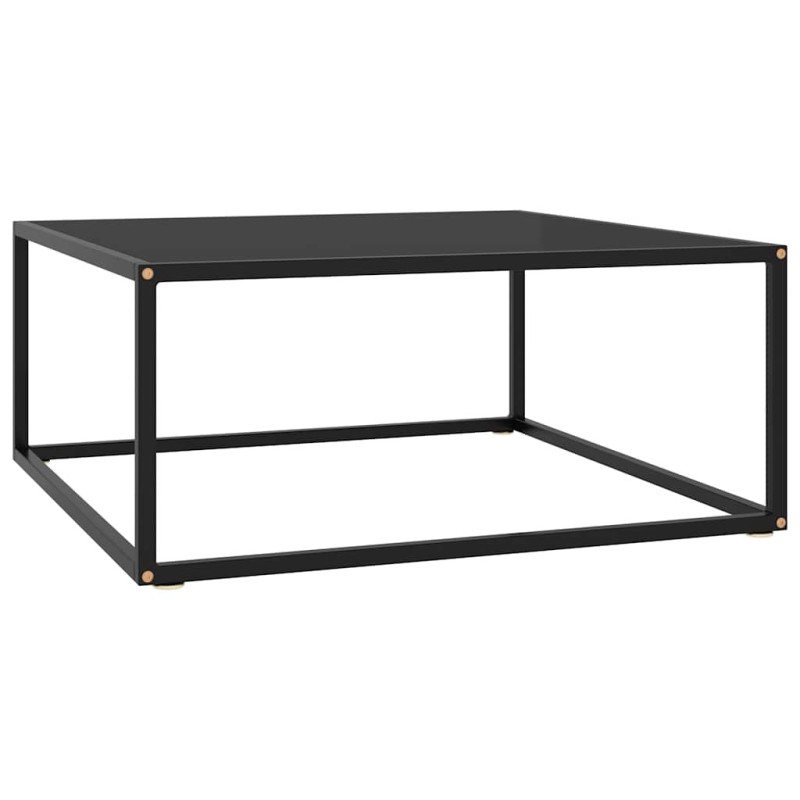 Table basse Noir avec verre noir 80x80x35 cm 623953623953
