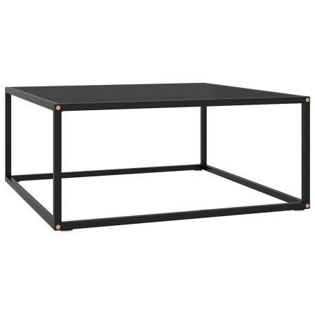Table basse Noir avec verre noir 80x80x35 cm 623953623953