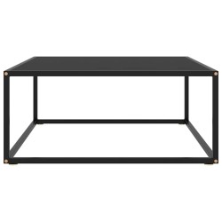 Table basse Noir avec verre noir 80x80x35 cm 623953623953