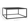 Table basse Noir avec verre noir 80x80x35 cm 623953623953