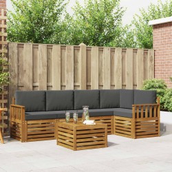 Ensemble de canapé d'angle 6 pcs Naturel et Anthracite 623954623954
