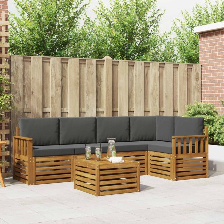 Ensemble de canapé d'angle 6 pcs Naturel et Anthracite 623954623954