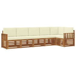 Ensemble de canapé d'angle avec coussin 6 pcs Naturel et Crème 623955623955