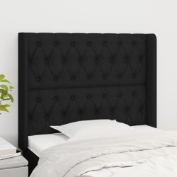 Tête de lit avec oreilles Noir 103x16x118/128 cm Tissu 623956623956