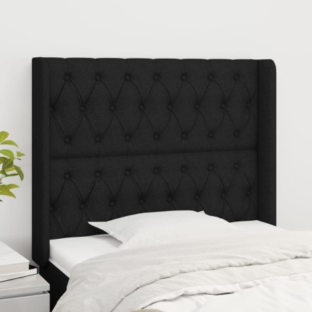 Tête de lit avec oreilles Noir 103x16x118/128 cm Tissu 623956623956