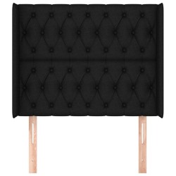 Tête de lit avec oreilles Noir 103x16x118/128 cm Tissu 623956623956