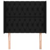 Tête de lit avec oreilles Noir 103x16x118/128 cm Tissu 623956623956