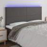Tête de lit à LED Gris 200x5x118/128 cm Similicuir 623962623962