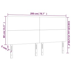 Tête de lit à LED Gris 200x5x118/128 cm Similicuir 623962623962