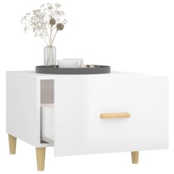 Table basse Blanc brillant 50x50x40 cm Bois d'ingénierie 623966623966