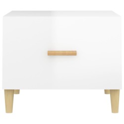 Table basse Blanc brillant 50x50x40 cm Bois d'ingénierie 623966623966