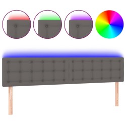 Tête de lit à LED Gris 180x5x78/88 cm Similicuir 623968623968
