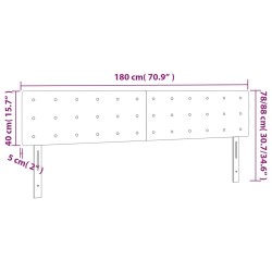 Tête de lit à LED Gris 180x5x78/88 cm Similicuir 623968623968