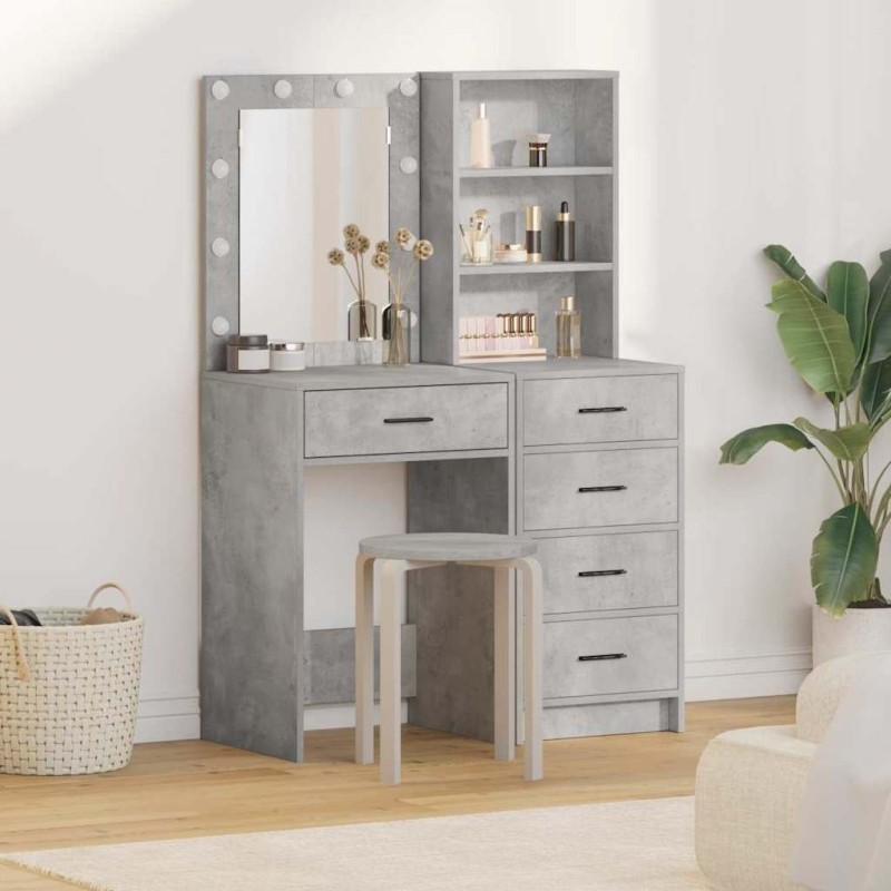 Table de Toilette 2 pcs Gris 50 x 41 x 135 cm Bois d'ingénierie 623969623969