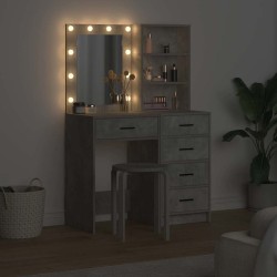 Table de Toilette 2 pcs Gris 50 x 41 x 135 cm Bois d'ingénierie 623969623969