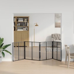 Porte pour chien 4 pcs Noir 80 x 80 cm Acier galvanisé 623974623974