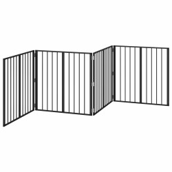 Porte pour chien 4 pcs Noir 80 x 80 cm Acier galvanisé 623974623974