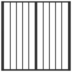 Porte pour chien 4 pcs Noir 80 x 80 cm Acier galvanisé 623974623974