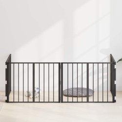 Porte pour chien 4 pcs Noir 80 x 60 cm Acier galvanisé 623975623975