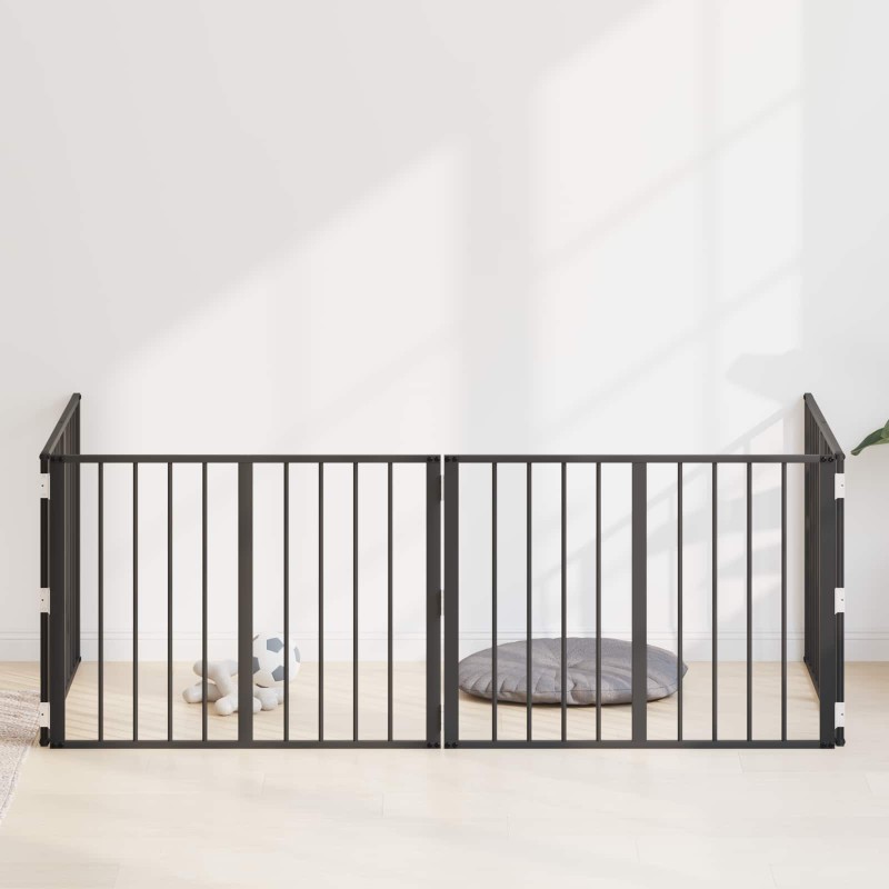Porte pour chien 4 pcs Noir 80 x 60 cm Acier galvanisé 623975623975