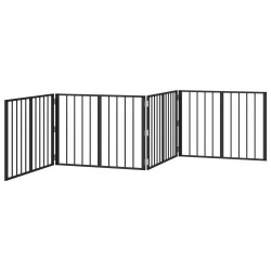 Porte pour chien 4 pcs Noir 80 x 60 cm Acier galvanisé 623975623975