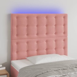 Tête de lit à LED Rose 100x5x118/128 cm Velours 623977623977