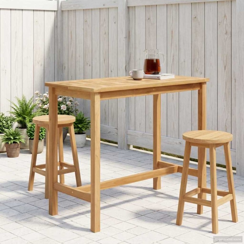 Table de bar Naturel 110 x 60 x 105 cm Teck Massif 623978623978